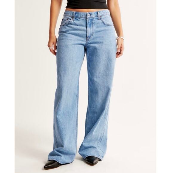 Abercrombie & Fitch Denim - NWT Abercrombie & Fitch Curve Love Low Rise Ultra Loose Jeans Size 34 18 Long